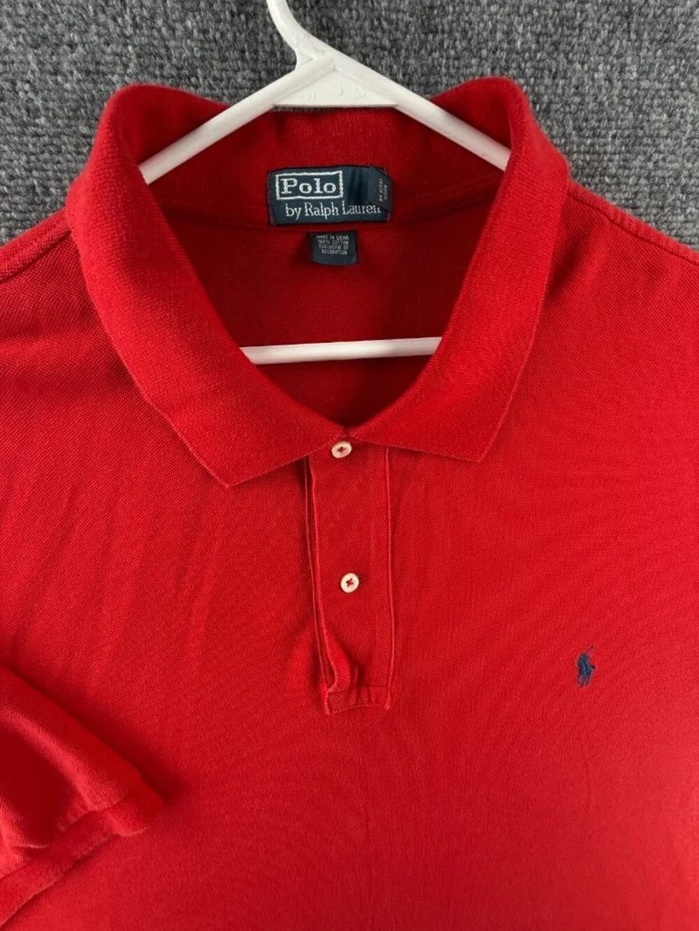 Polo Ralph Lauren Red Big Polo Shirt Short Sleeve Knit Mesh 3XLT Tall Cotton